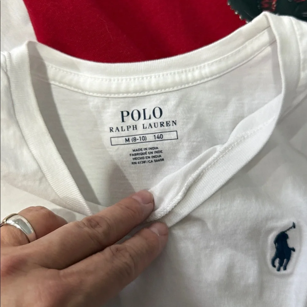 Polo Ralph Lauren girls Red Bear Dress and White Tee Set size M 8-10 - Picture 8 of 11
